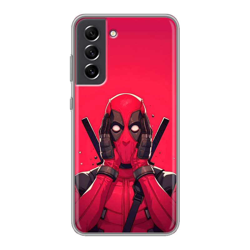 Силиконовый противоударный чехол на Samsung Galaxy S21 FE с принтом Дедпул Deadpool Силиконовый противоударный чехол на Samsung Galaxy S21 FE с принтом Дедпул Deadpool