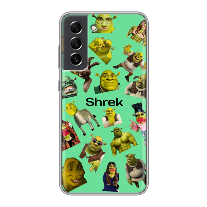 Силиконовый противоударный чехол на Samsung Galaxy S21 FE с принтом Шрек Shrek Силиконовый противоударный чехол на Samsung Galaxy S21 FE с принтом Шрек Shrek