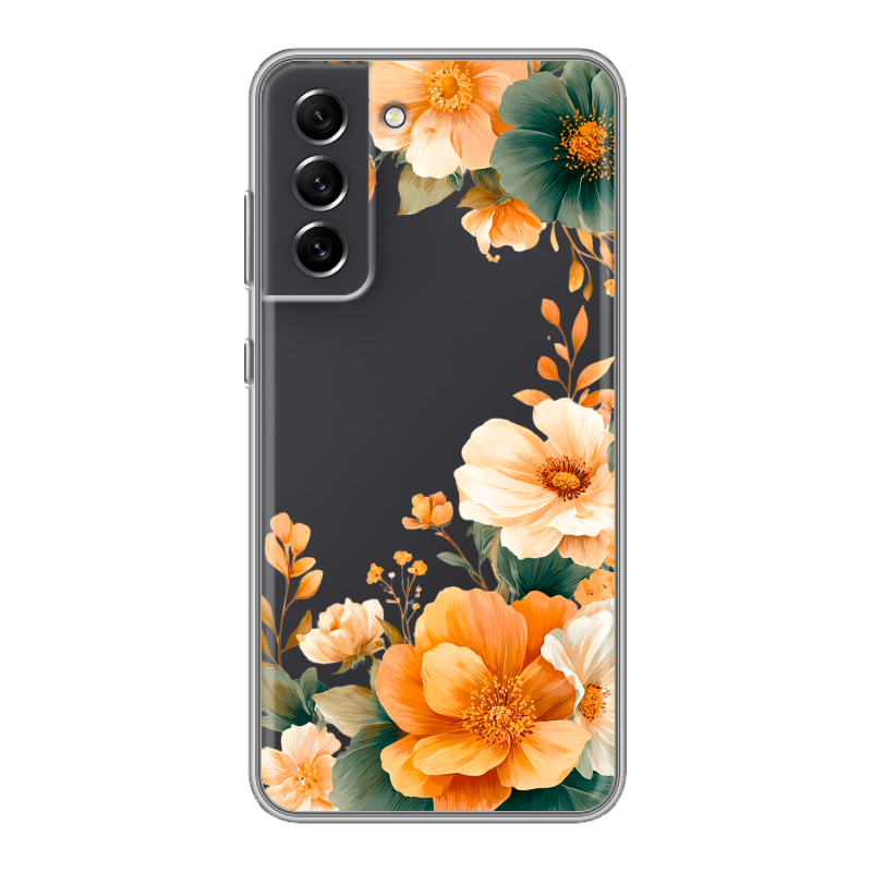Силиконовый чехол на Samsung Galaxy S21 FE с принтом Цветы принт Силиконовый чехол на Samsung Galaxy S21 FE с принтом Цветы принт