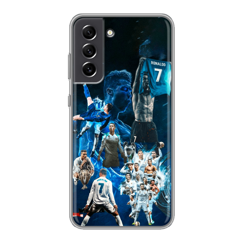 Пластиковый чехол на Samsung Galaxy S21 FE с принтом Реал Роналдо Пластиковый чехол на Samsung Galaxy S21 FE с принтом Реал Роналдо