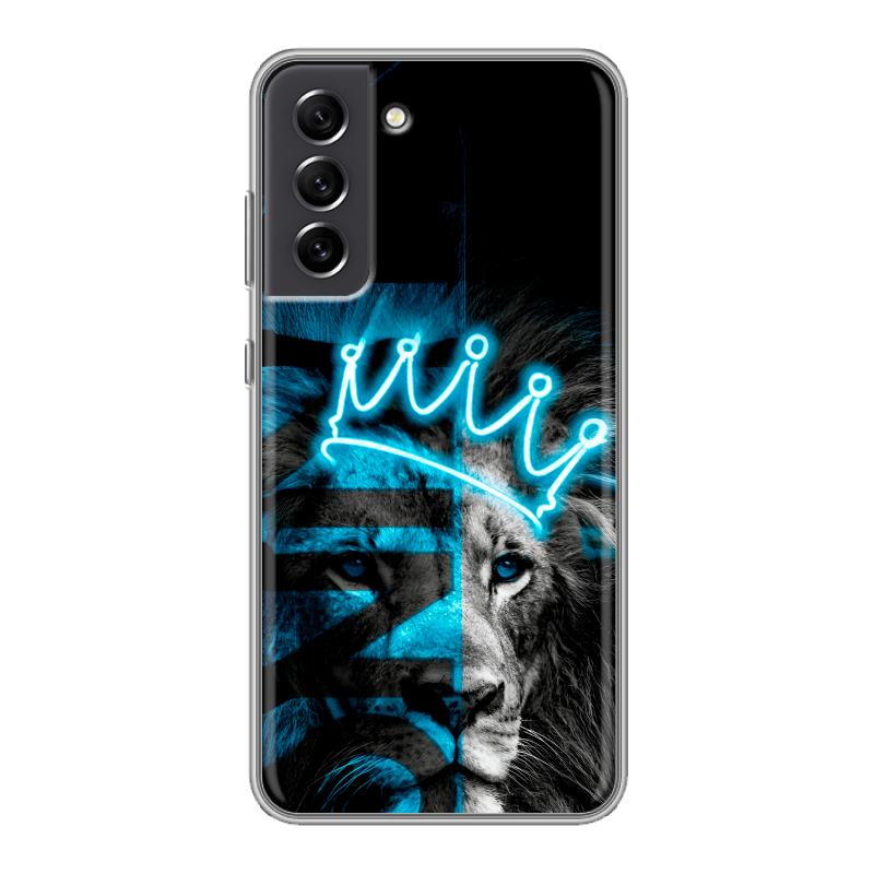 Пластиковый чехол на Samsung Galaxy S21 FE с принтом Король лев Пластиковый чехол на Samsung Galaxy S21 FE с принтом Король лев