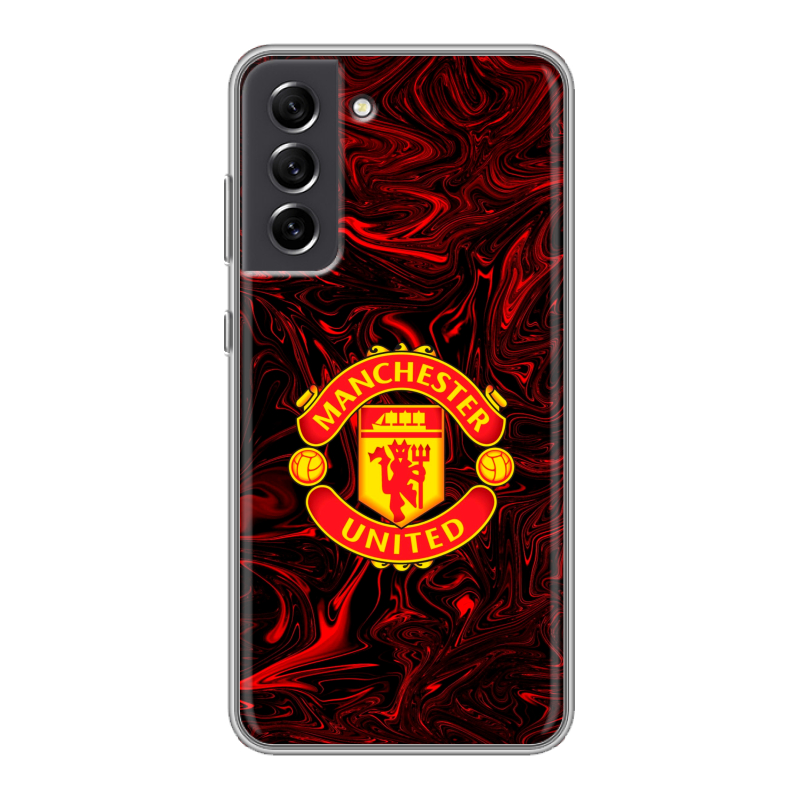 Силиконовый чехол на Samsung Galaxy S21 FE с принтом Manchester United Силиконовый чехол на Samsung Galaxy S21 FE с принтом Manchester United