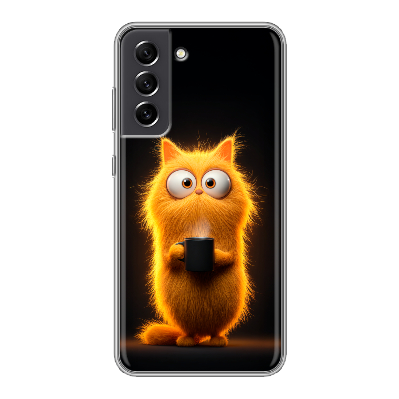 Силиконовый чехол на Samsung Galaxy S21 FE с принтом Смешной кот Силиконовый чехол на Samsung Galaxy S21 FE с принтом Смешной кот
