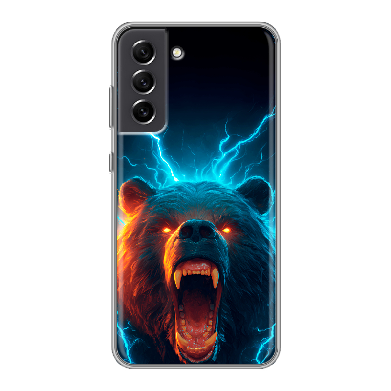 Силиконовый чехол на Samsung Galaxy S21 FE с принтом Медведь Силиконовый чехол на Samsung Galaxy S21 FE с принтом Медведь