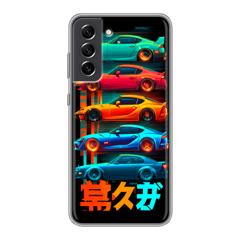 Пластиковый чехол на Samsung Galaxy S21 FE с принтом машины тачки Пластиковый чехол на Samsung Galaxy S21 FE с принтом машины тачки
