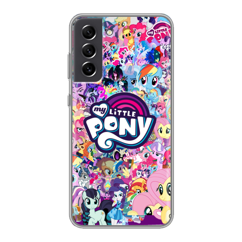 Силиконовый противоударный чехол на Samsung Galaxy S21 FE с принтом My little pony Дружба чудо Силиконовый противоударный чехол на Samsung Galaxy S21 FE с принтом My little pony Дружба чудо
