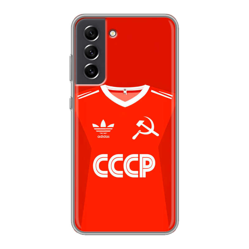 Силиконовый чехол на Samsung Galaxy S21 FE с принтом Флаг Герб СССР Силиконовый чехол на Samsung Galaxy S21 FE с принтом Флаг Герб СССР