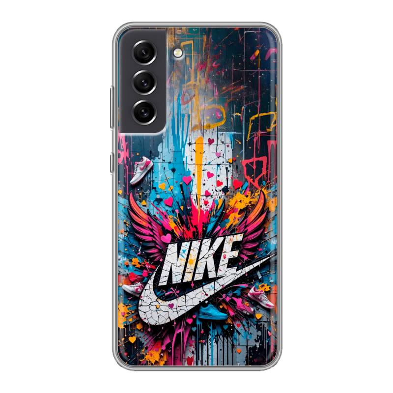 Пластиковый чехол на Samsung Galaxy S21 FE с принтом Nike Найк Пластиковый чехол на Samsung Galaxy S21 FE с принтом Nike Найк