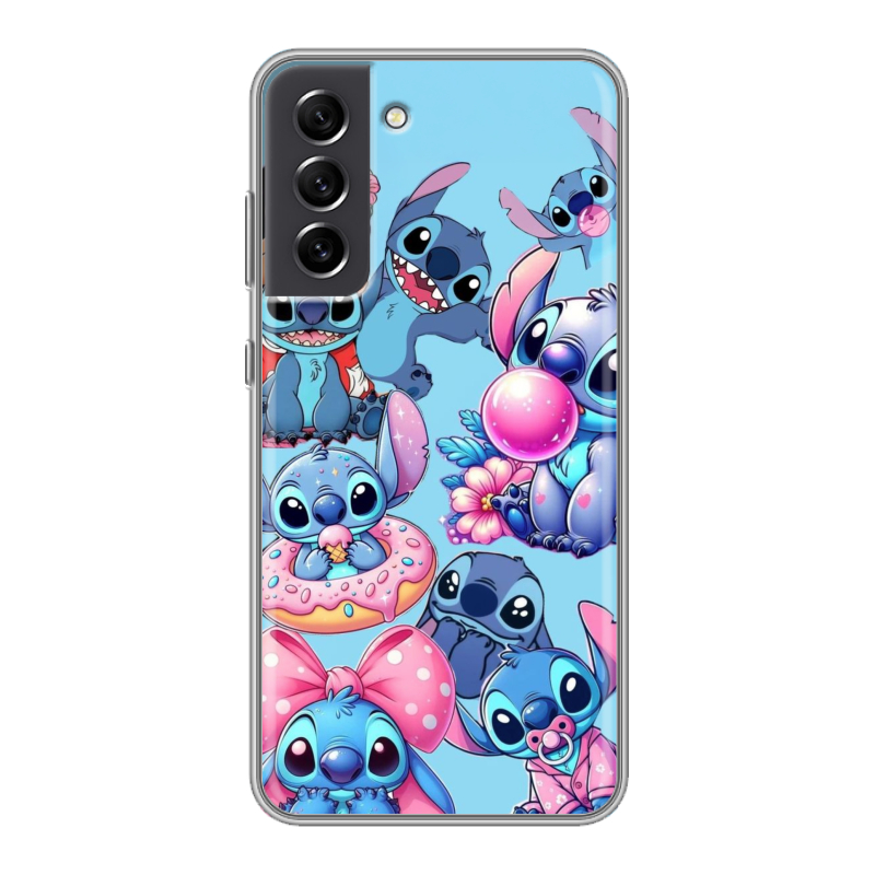 Силиконовый противоударный чехол на Samsung Galaxy S21 FE с принтом Лило и Стич Силиконовый противоударный чехол на Samsung Galaxy S21 FE с принтом Лило и Стич