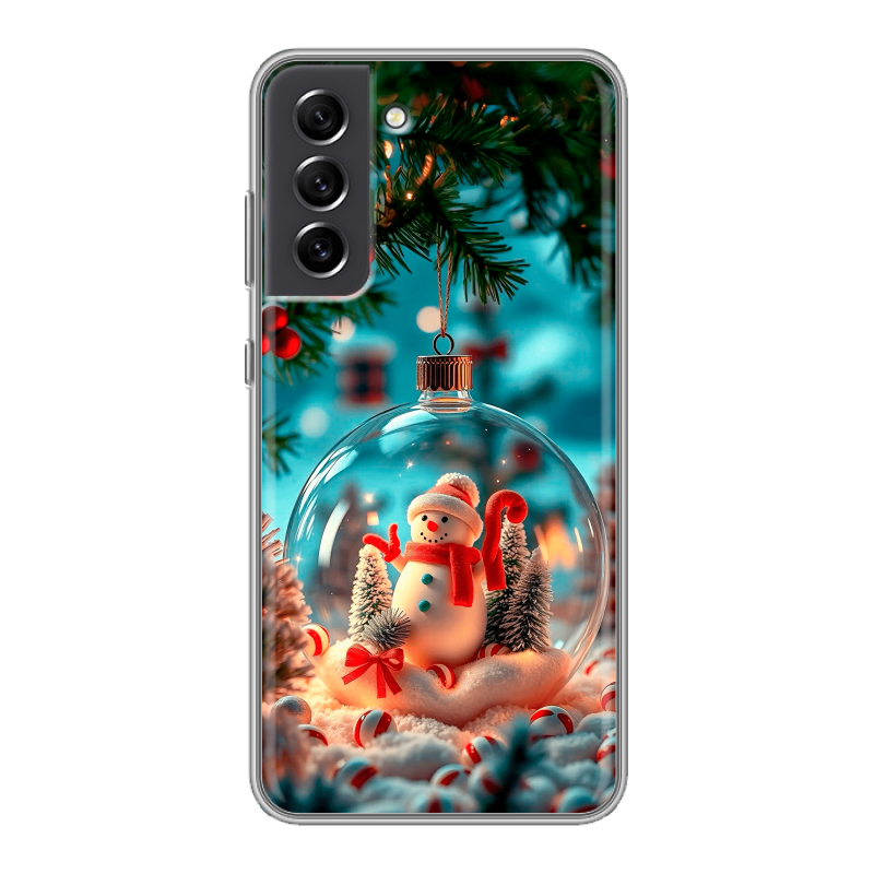 Силиконовый противоударный чехол на Samsung Galaxy S21 FE с принтом Новый год Силиконовый противоударный чехол на Samsung Galaxy S21 FE с принтом Новый год