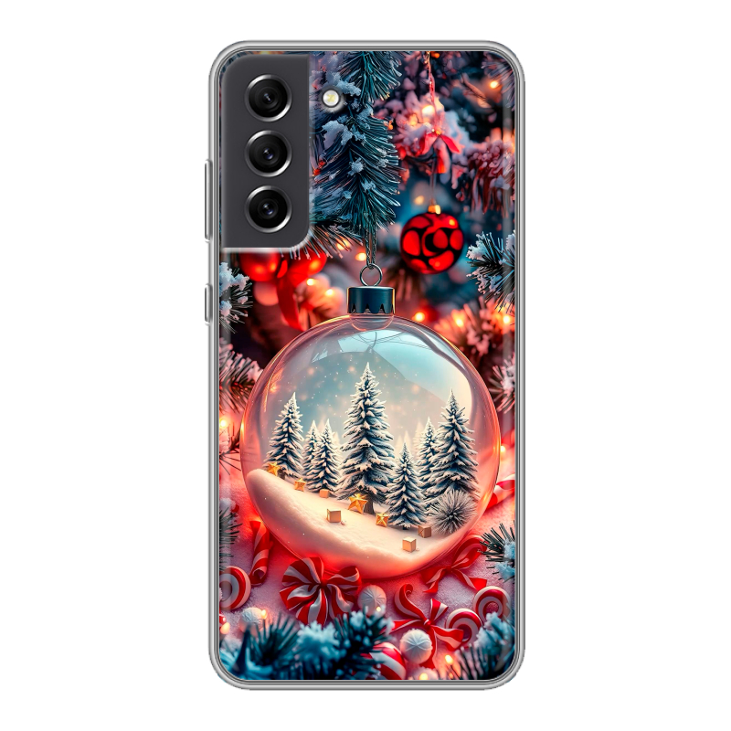 Пластиковый чехол на Samsung Galaxy S21 FE с принтом Новый год Пластиковый чехол на Samsung Galaxy S21 FE с принтом Новый год