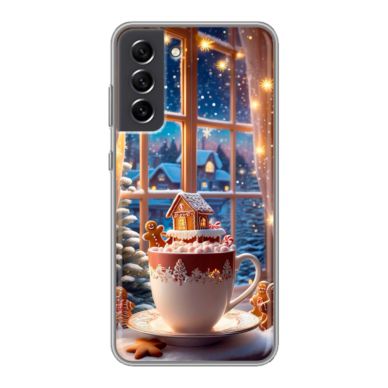 Силиконовый чехол на Samsung Galaxy S21 FE с принтом Новый год Силиконовый чехол на Samsung Galaxy S21 FE с принтом Новый год