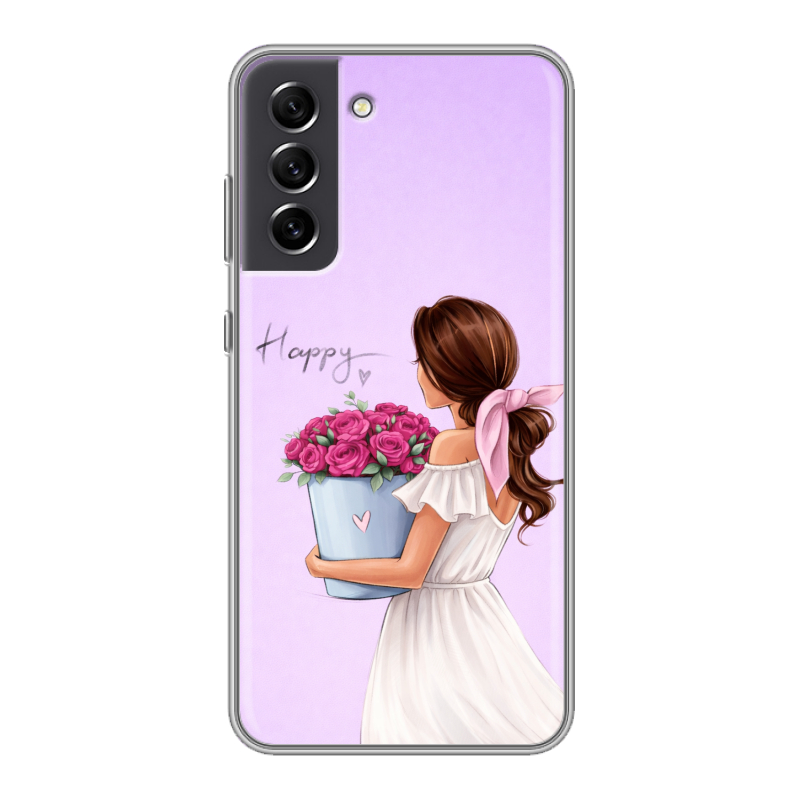 Силиконовый чехол на Samsung Galaxy S21 FE с принтом женский Силиконовый чехол на Samsung Galaxy S21 FE с принтом женский