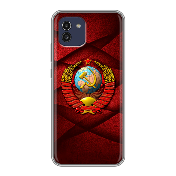 Силиконовый чехол на Samsung Galaxy A03 с принтом Герб СССР Силиконовый чехол на Samsung Galaxy A03 с принтом Герб СССР