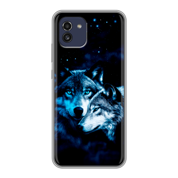 Силиконовый чехол на Samsung Galaxy A03 с принтом Волки Силиконовый чехол на Samsung Galaxy A03 с принтом Волки