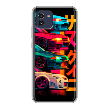 Силиконовый чехол на Samsung Galaxy A03 с принтом Гоночные машины Силиконовый чехол на Samsung Galaxy A03 с принтом Гоночные машины