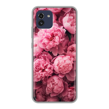 Силиконовый чехол на Samsung Galaxy A03 с принтом цветы пионы Силиконовый чехол на Samsung Galaxy A03 с принтом цветы пионы