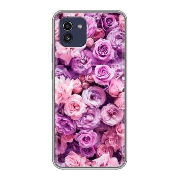 Силиконовый чехол на Samsung Galaxy A03 с принтом лавандовые розы