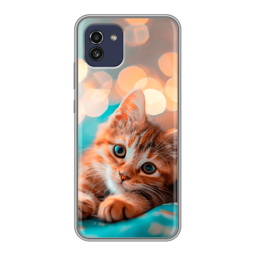 Силиконовый чехол на Samsung Galaxy A03 с принтом котик Силиконовый чехол на Samsung Galaxy A03 с принтом котик