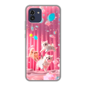 Силиконовый чехол на Samsung Galaxy A03 с принтом милые котики