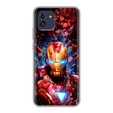 Силиконовый чехол на Samsung Galaxy A03 с принтом Железный человек Ironman