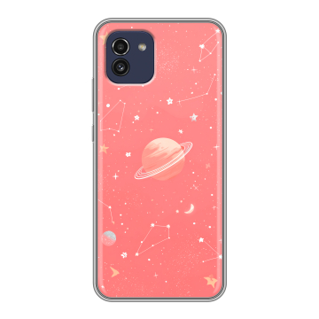 Силиконовый чехол на Samsung Galaxy A03 с принтом Розовый космос Силиконовый чехол на Samsung Galaxy A03 с принтом Розовый космос