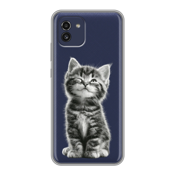Силиконовый чехол на Samsung Galaxy A03 с принтом Котенок Силиконовый чехол на Samsung Galaxy A03 с принтом Котенок