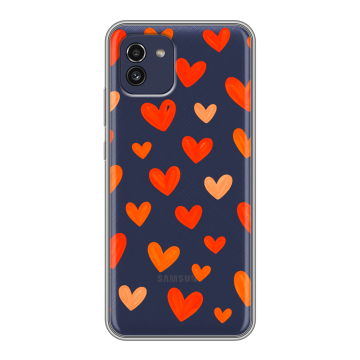 Силиконовый чехол на Samsung Galaxy A03 с принтом Сердечки Силиконовый чехол на Samsung Galaxy A03 с принтом Сердечки