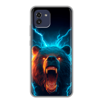 Силиконовый чехол на Samsung Galaxy A03 с принтом Медведь