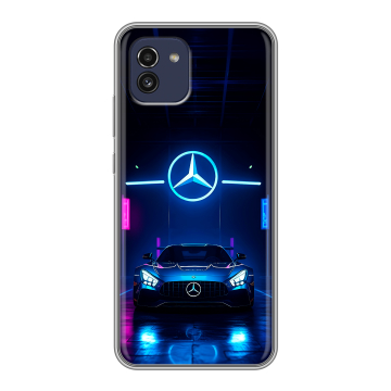 Силиконовый чехол на Samsung Galaxy A03 с принтом Mercedes Мерседес
