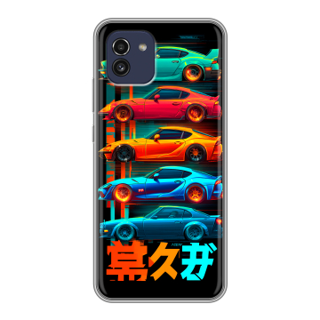 Силиконовый чехол на Samsung Galaxy A03 с принтом машины тачки