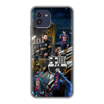 Силиконовый чехол на Samsung Galaxy A03 с принтом Messi Barcelona Силиконовый чехол на Samsung Galaxy A03 с принтом Messi Barcelona
