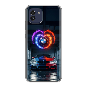 Силиконовый чехол на Samsung Galaxy A03 с принтом BMW БМВ