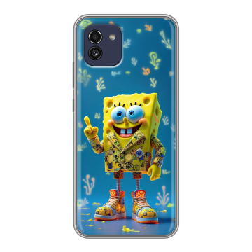 Силиконовый чехол на Samsung Galaxy A03 с принтом Спанч боб Спанчбоб Силиконовый чехол на Samsung Galaxy A03 с принтом Спанч боб Спанчбоб
