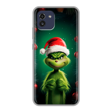 Силиконовый чехол на Samsung Galaxy A03 с принтом Гринч Новый год Рождество Силиконовый чехол на Samsung Galaxy A03 с принтом Гринч Новый год Рождество