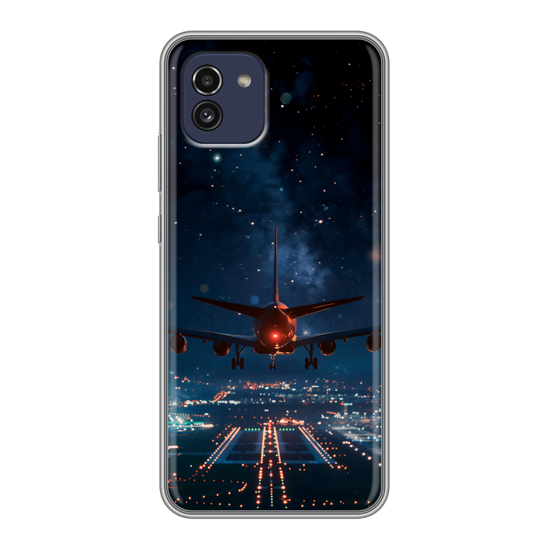 Силиконовый чехол на Samsung Galaxy A03 с принтом самолет Силиконовый чехол на Samsung Galaxy A03 с принтом самолет