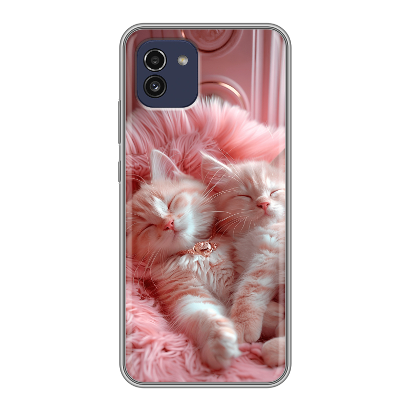Силиконовый чехол на Samsung Galaxy A03 с принтом котята котики Силиконовый чехол на Samsung Galaxy A03 с принтом котята котики