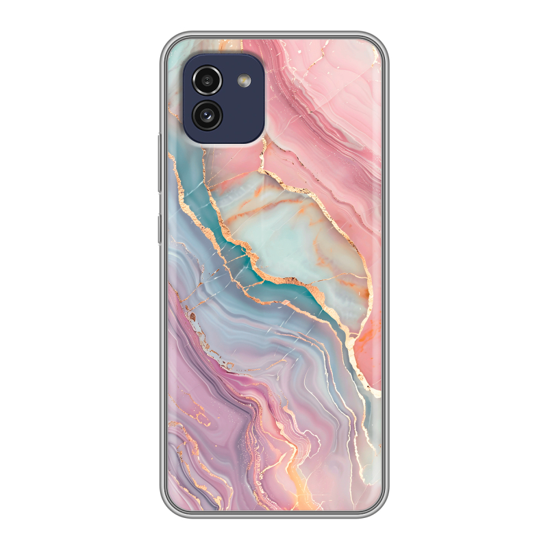Силиконовый чехол на Samsung Galaxy A03 с принтом розовый мрамор Силиконовый чехол на Samsung Galaxy A03 с принтом розовый мрамор