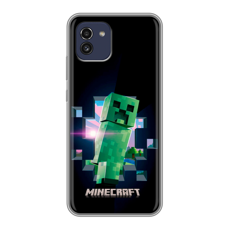 Силиконовый чехол на Samsung Galaxy A03 с принтом Майнкрафт Minecraft Силиконовый чехол на Samsung Galaxy A03 с принтом Майнкрафт Minecraft