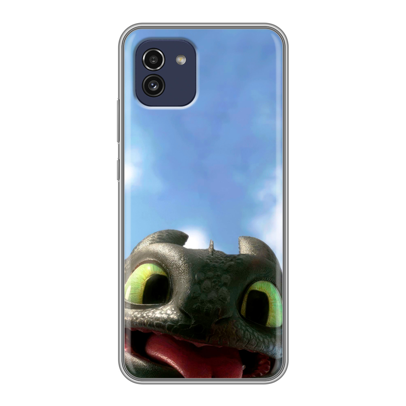 Силиконовый чехол на Samsung Galaxy A03 с принтом Как приручить дракона Силиконовый чехол на Samsung Galaxy A03 с принтом Как приручить дракона