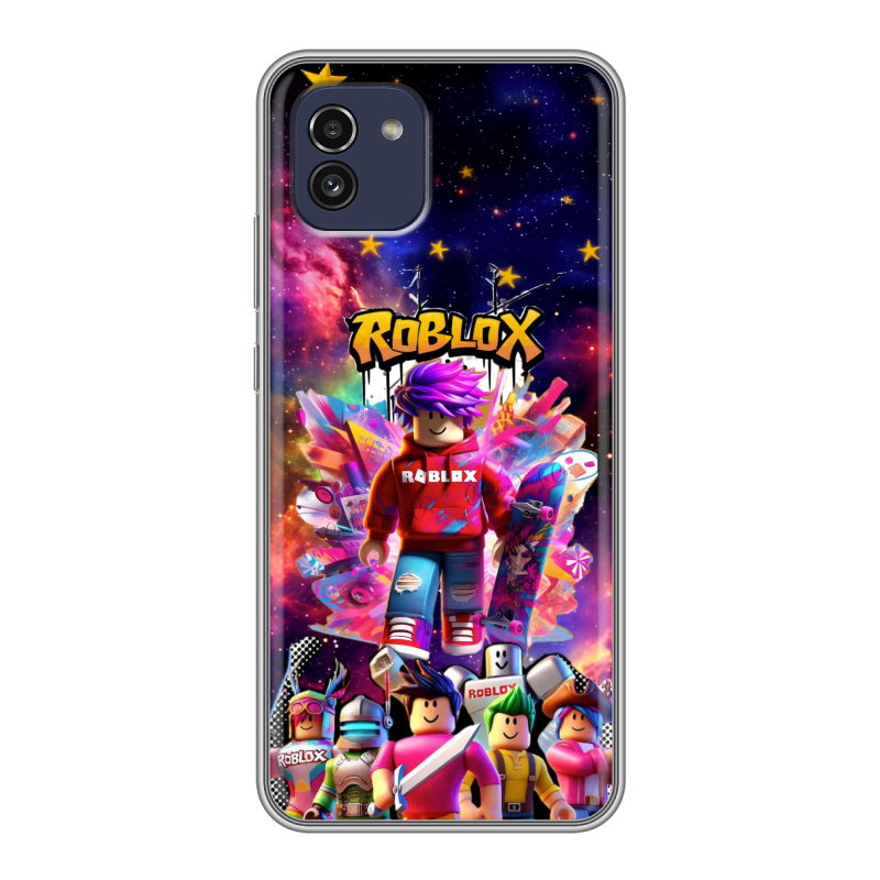 Силиконовый чехол на Samsung Galaxy A03 с принтом Roblox Роблокс Силиконовый чехол на Samsung Galaxy A03 с принтом Roblox Роблокс
