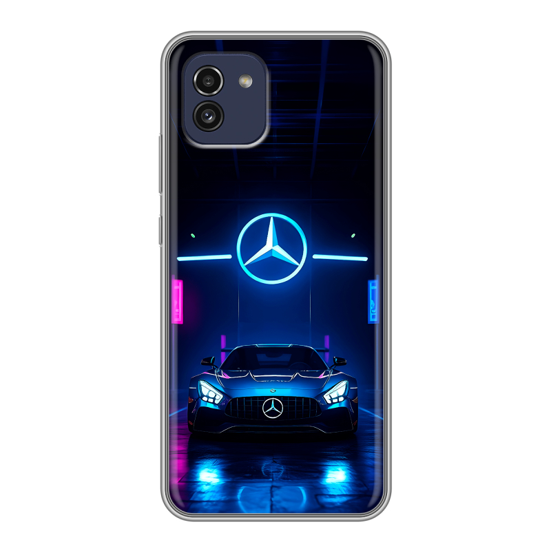 Силиконовый чехол на Samsung Galaxy A03 с принтом Mercedes Мерседес Силиконовый чехол на Samsung Galaxy A03 с принтом Mercedes Мерседес