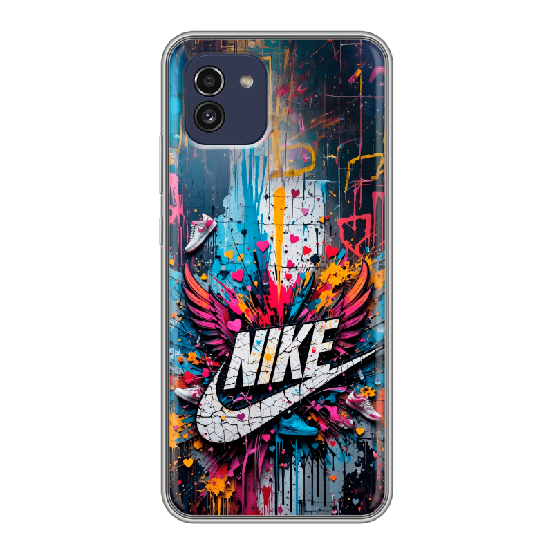 Силиконовый чехол на Samsung Galaxy A03 с принтом Nike Найк Силиконовый чехол на Samsung Galaxy A03 с принтом Nike Найк