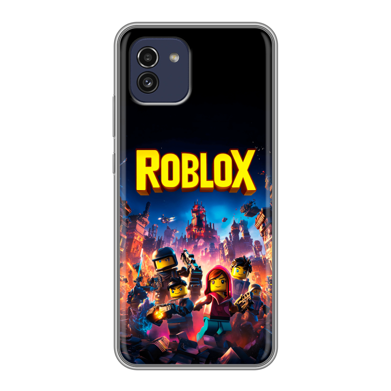 Силиконовый чехол на Samsung Galaxy A03 с принтом Roblox Роблокс Силиконовый чехол на Samsung Galaxy A03 с принтом Roblox Роблокс
