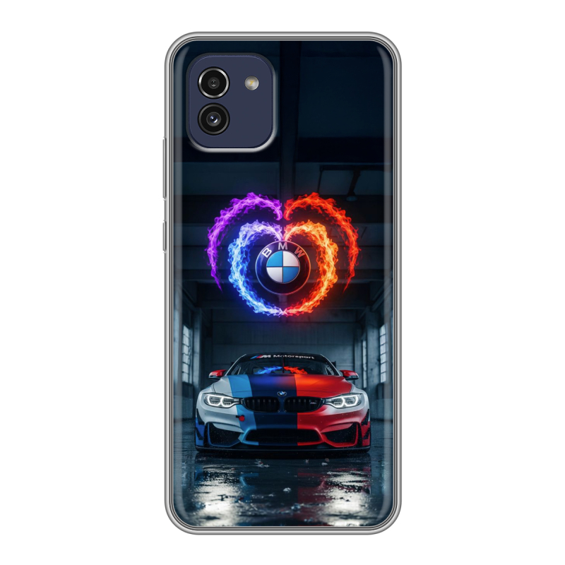 Силиконовый чехол на Samsung Galaxy A03 с принтом BMW БМВ Силиконовый чехол на Samsung Galaxy A03 с принтом BMW БМВ