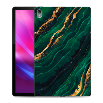 Силиконовый чехол на планшета Lenovo Tab P11 Plus с принтом Мрамор зеленое золото Силиконовый чехол на планшета Lenovo Tab P11 Plus с принтом Мрамор зеленое золото