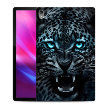 Силиконовый чехол на планшета Lenovo Tab P11 Plus с принтом Темный леопард Силиконовый чехол на планшета Lenovo Tab P11 Plus с принтом Темный леопард