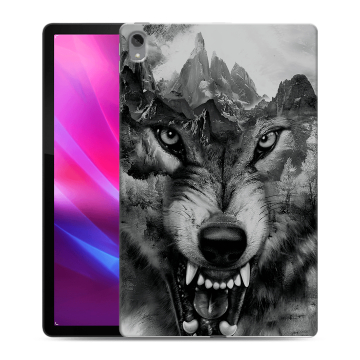 Силиконовый чехол на планшета Lenovo Tab P11 Plus с принтом Волк Силиконовый чехол на планшета Lenovo Tab P11 Plus с принтом Волк
