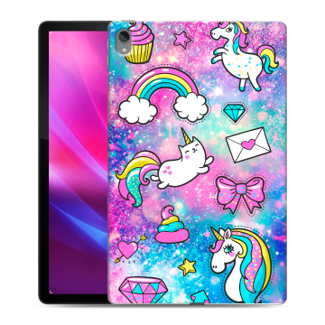 Силиконовый чехол на Lenovo Tab P11 Plus с принтом Единороги Силиконовый чехол на Lenovo Tab P11 Plus с принтом Единороги