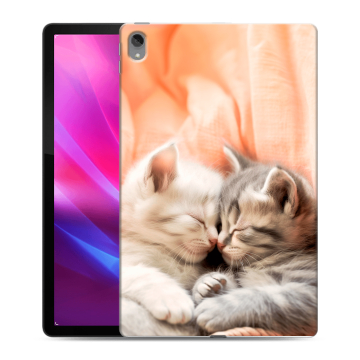 Силиконовый чехол на Lenovo Tab P11 Plus с принтом Котята